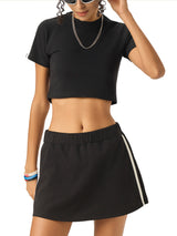 Women's Taped Cooling Performance Crop Top / Women's Active Cooling Crop Top / Performance Taped Crop Tee / Women's Sweat-Wicking Crop Top / Women's Lightweight Training Crop Top / Athletic Cooling Crop Top